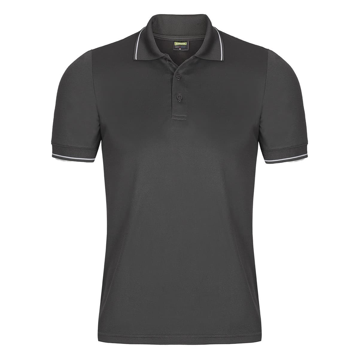 POLO DF pánské bambusové triko s proužkem Bambutik šedá