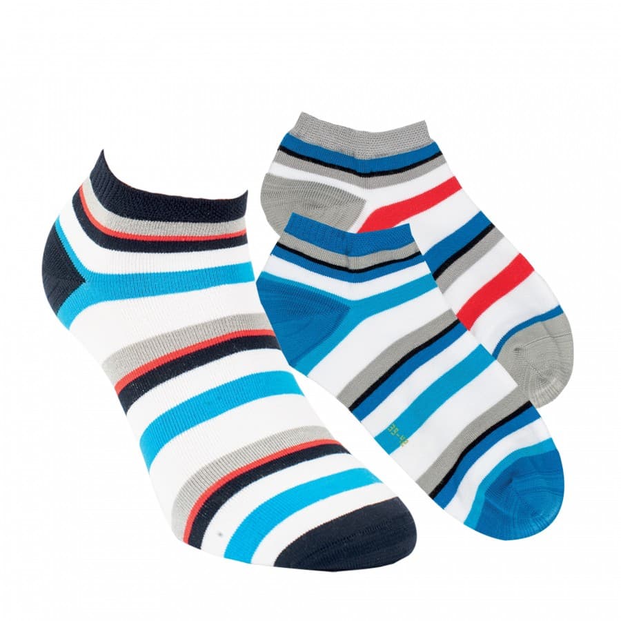 Bambusové unisex SNEAKER pruhované ponožky RS 39-42 mix barev