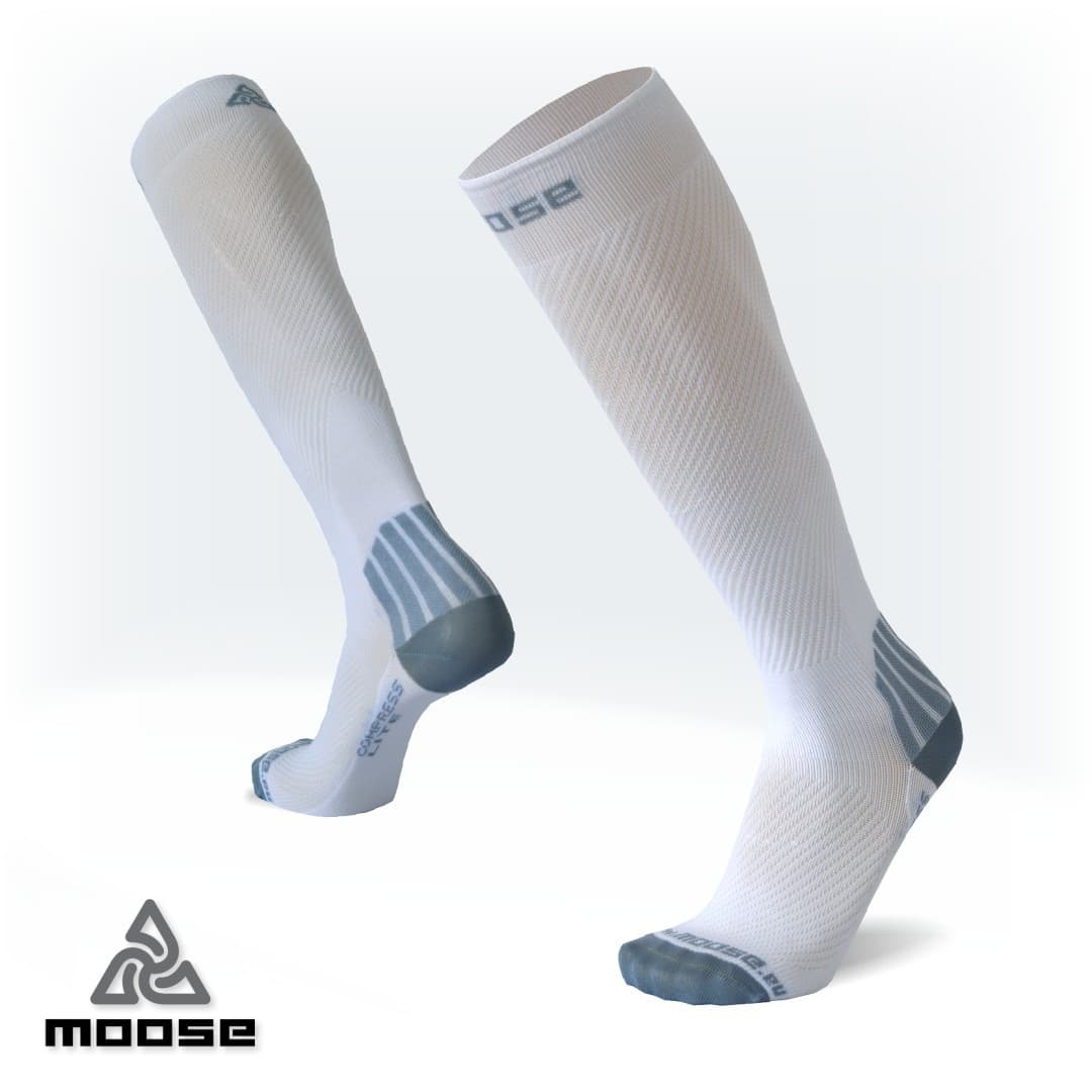 COMPRESS LITE kompresní podkolenky Moose bílá L