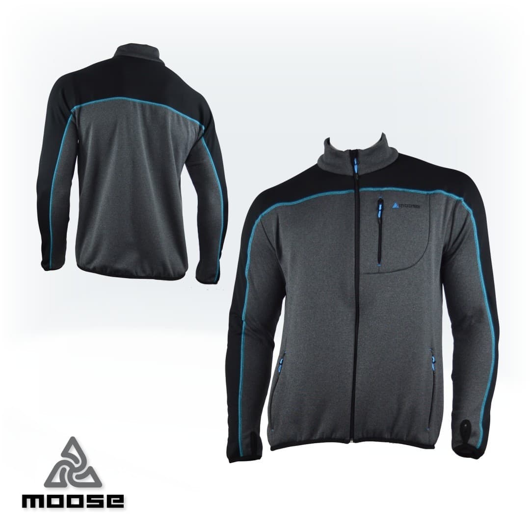 RONDANE MEN softshell mikina na zip Moose šedá L