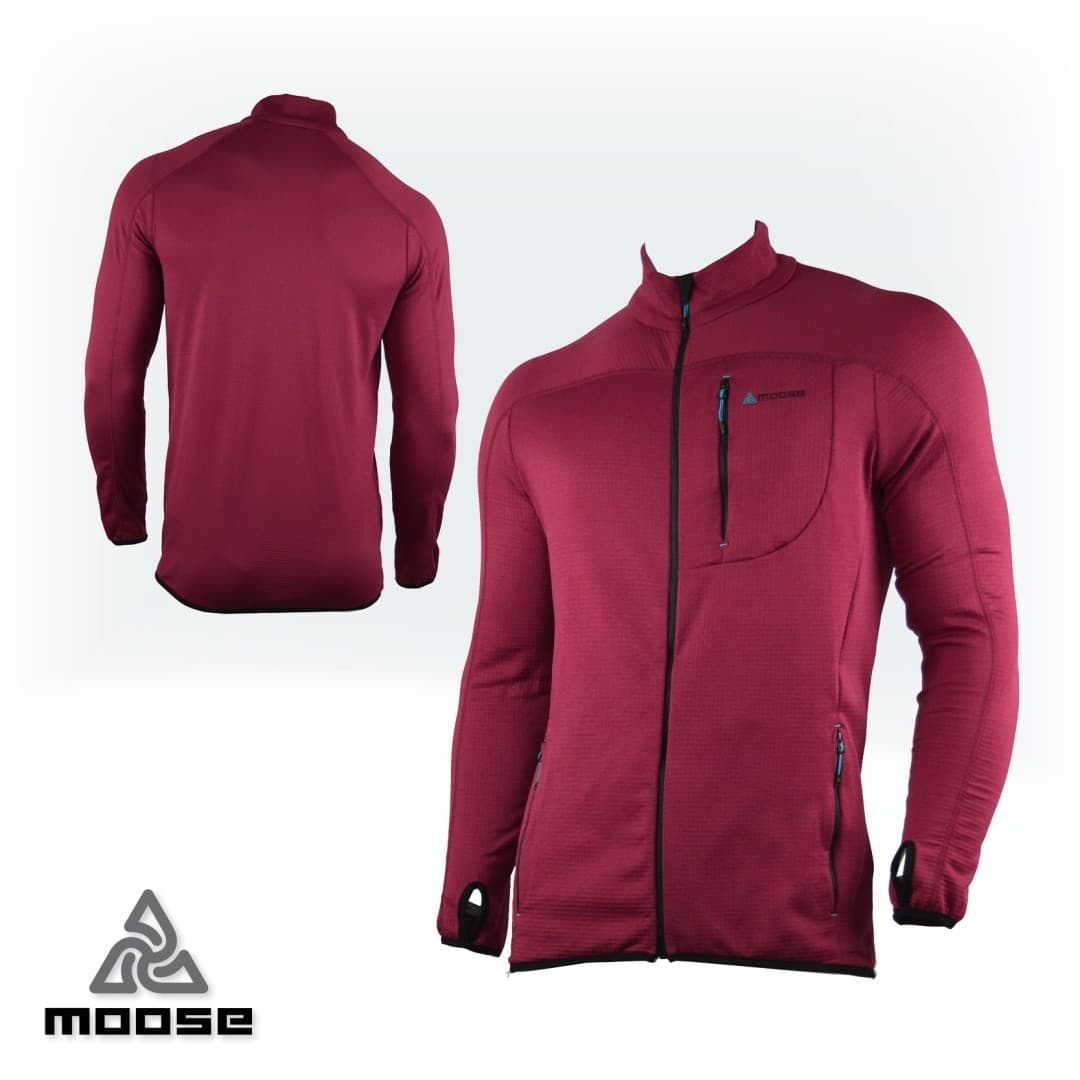 STELVIO LIGHT MEN letní mikina se zipem Moose vínová