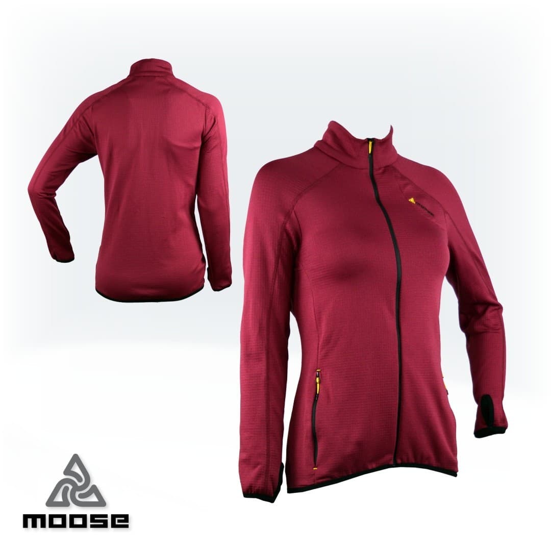 STELVIO LIGHT WOMEN letní mikina se zipem Moose vínová