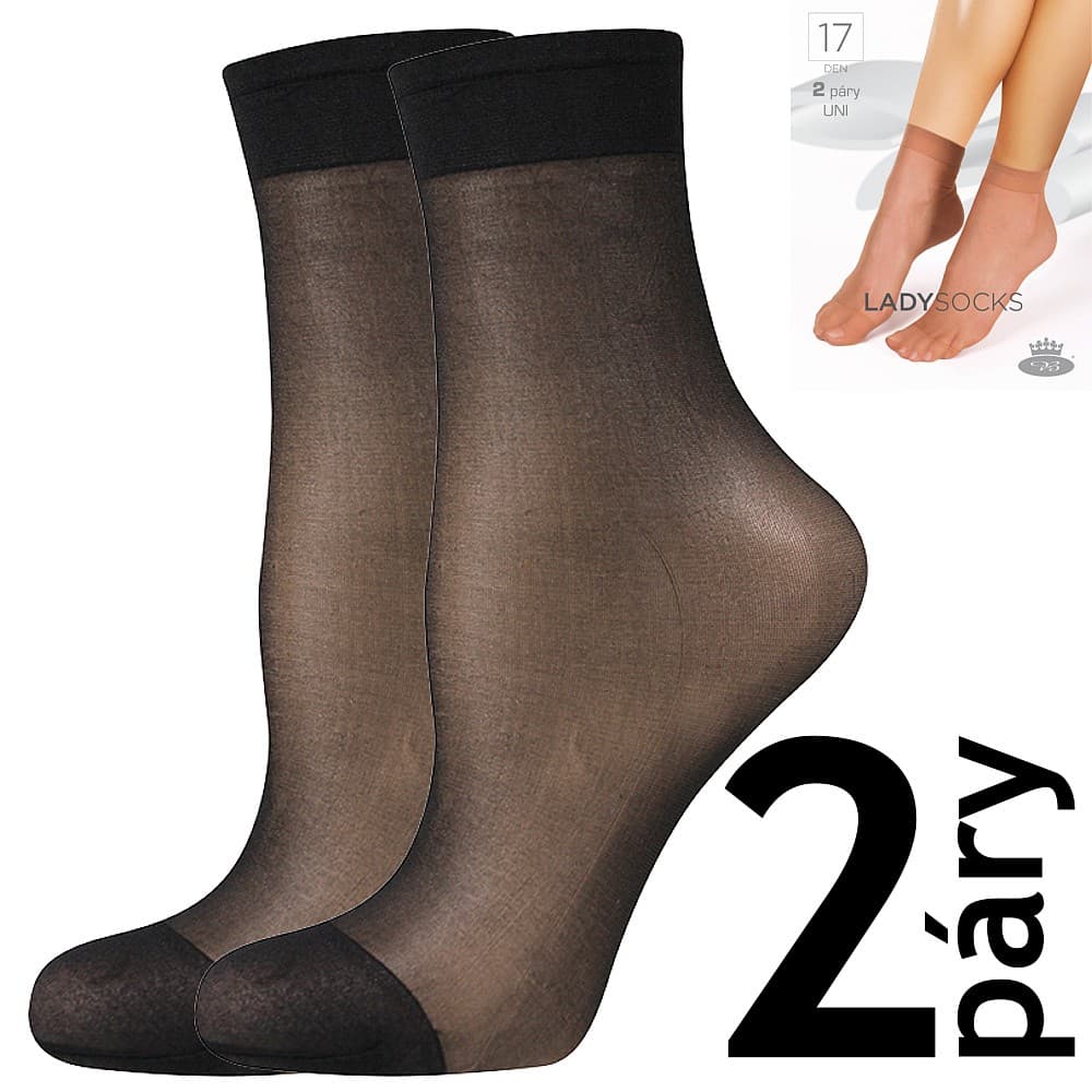 LADY socks 17 DEN punčochové ponožky Lady B - 12 párů UNI