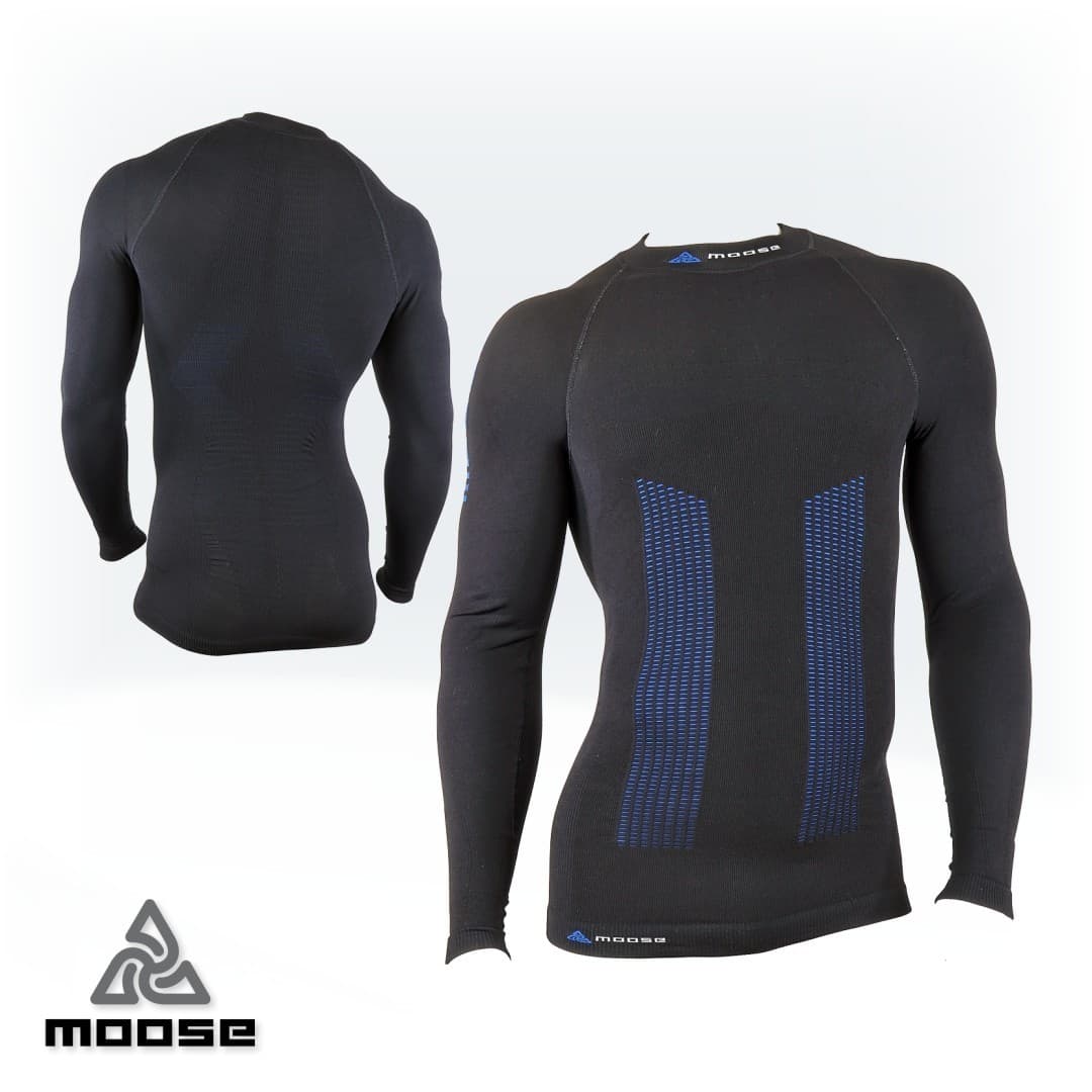 SPEED TEE LSL MEN seamless polokompresní termoprádlo Moose modrá M / L