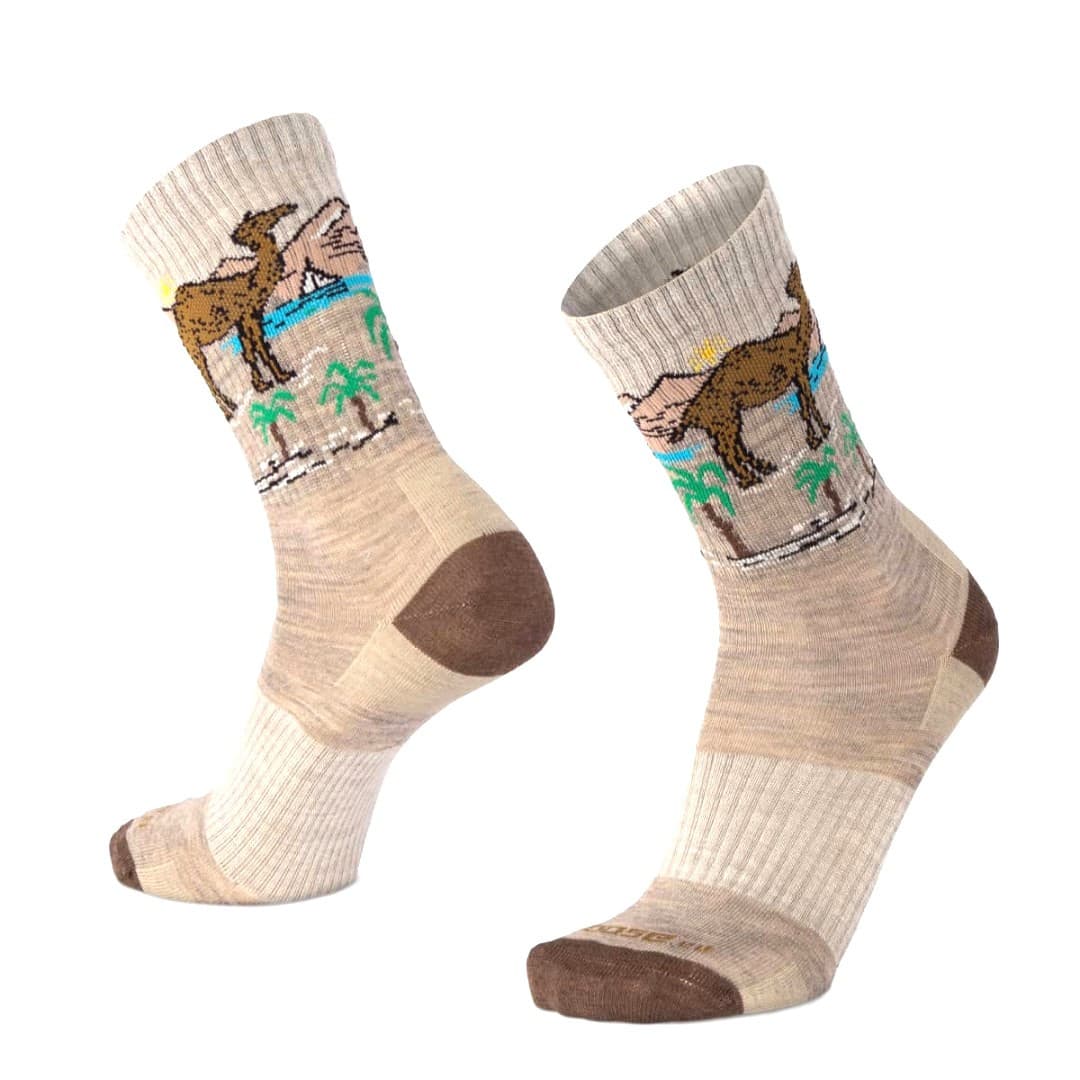 BESKYD CAMEL veselé merino ponožky s velbloudem Moose béžová 3XL