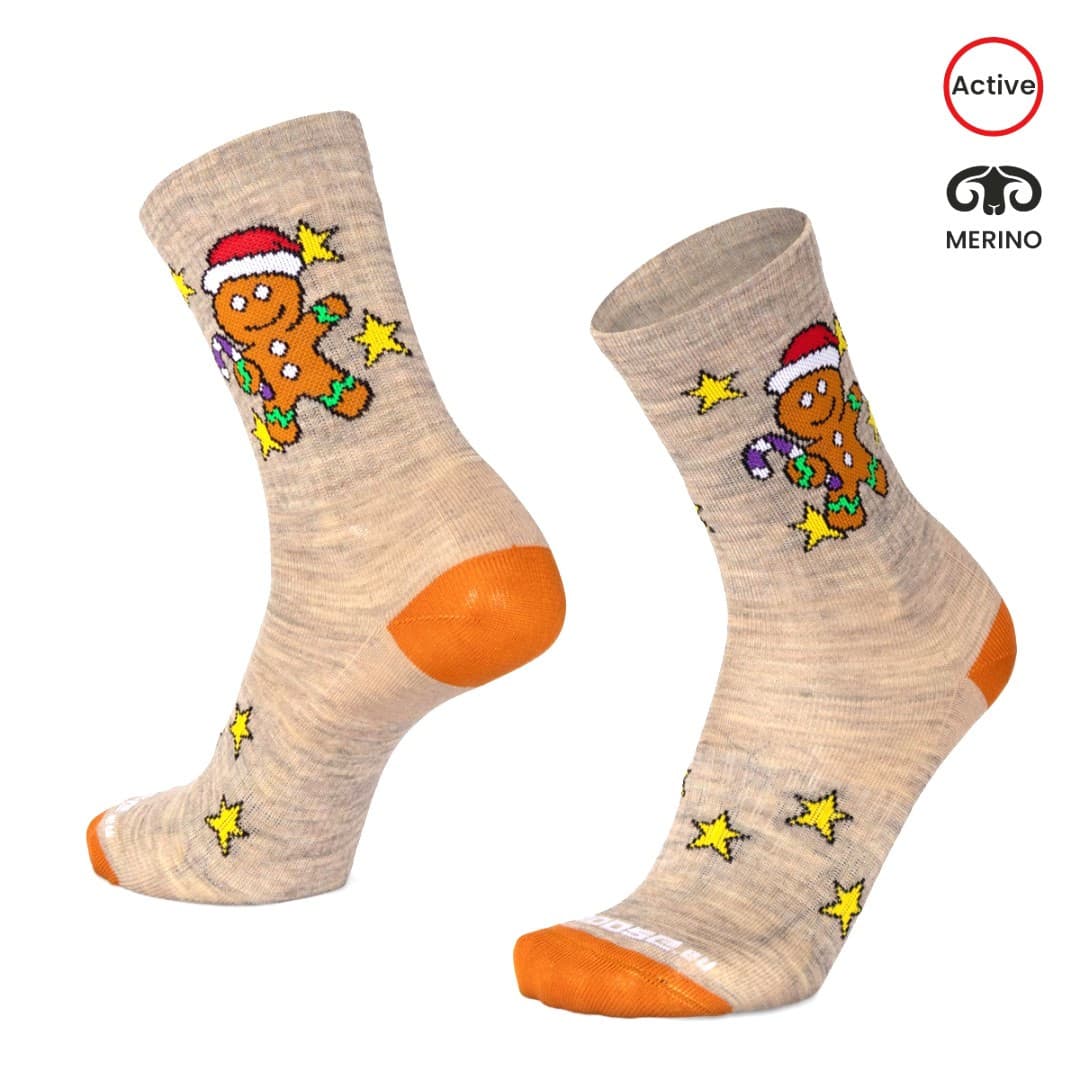 BESKYD GINGER vánoční merino ponožky Moose béžová 3XL