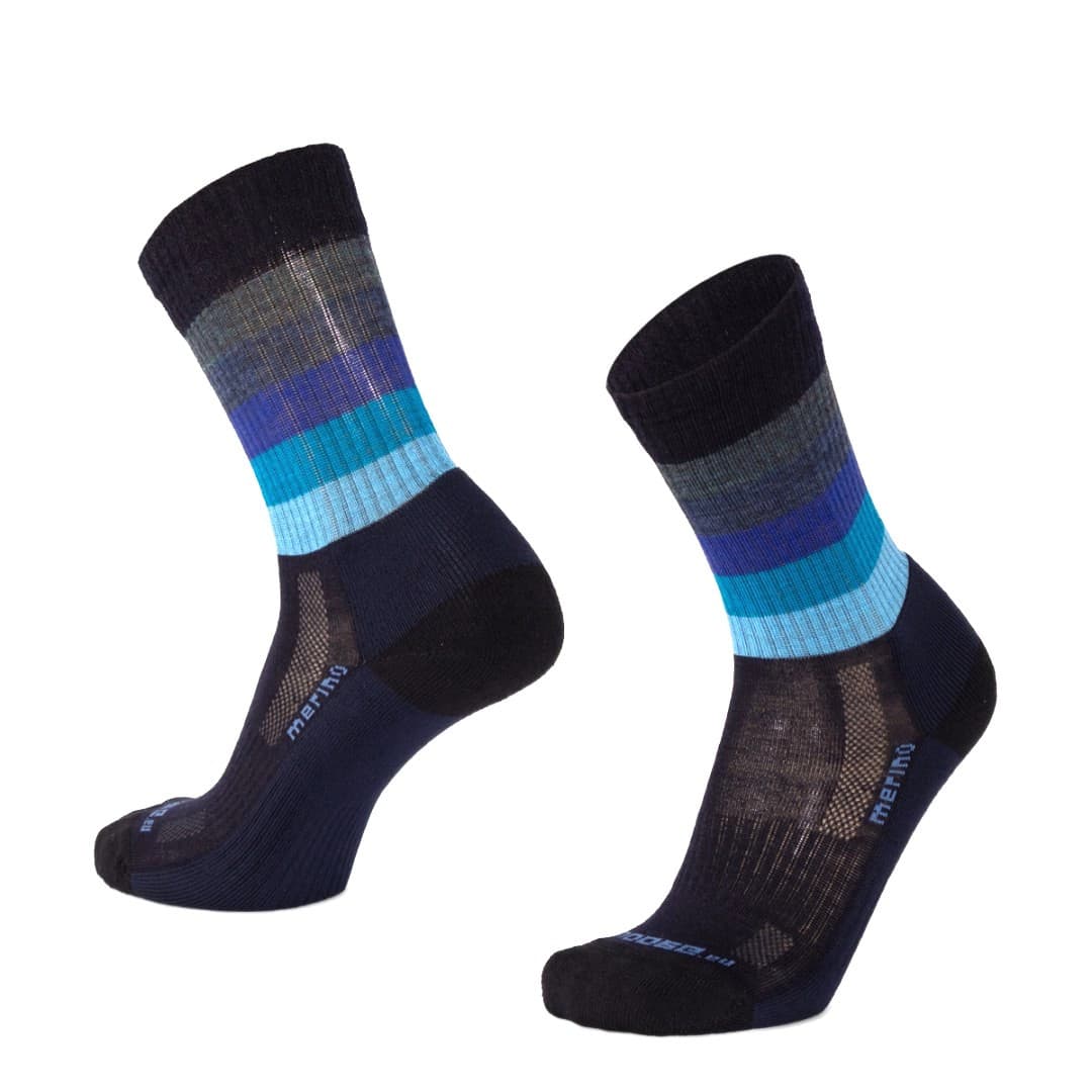 TATRAN STRIPE vysoké pruhované merino ponožky Moose modrá 3XL