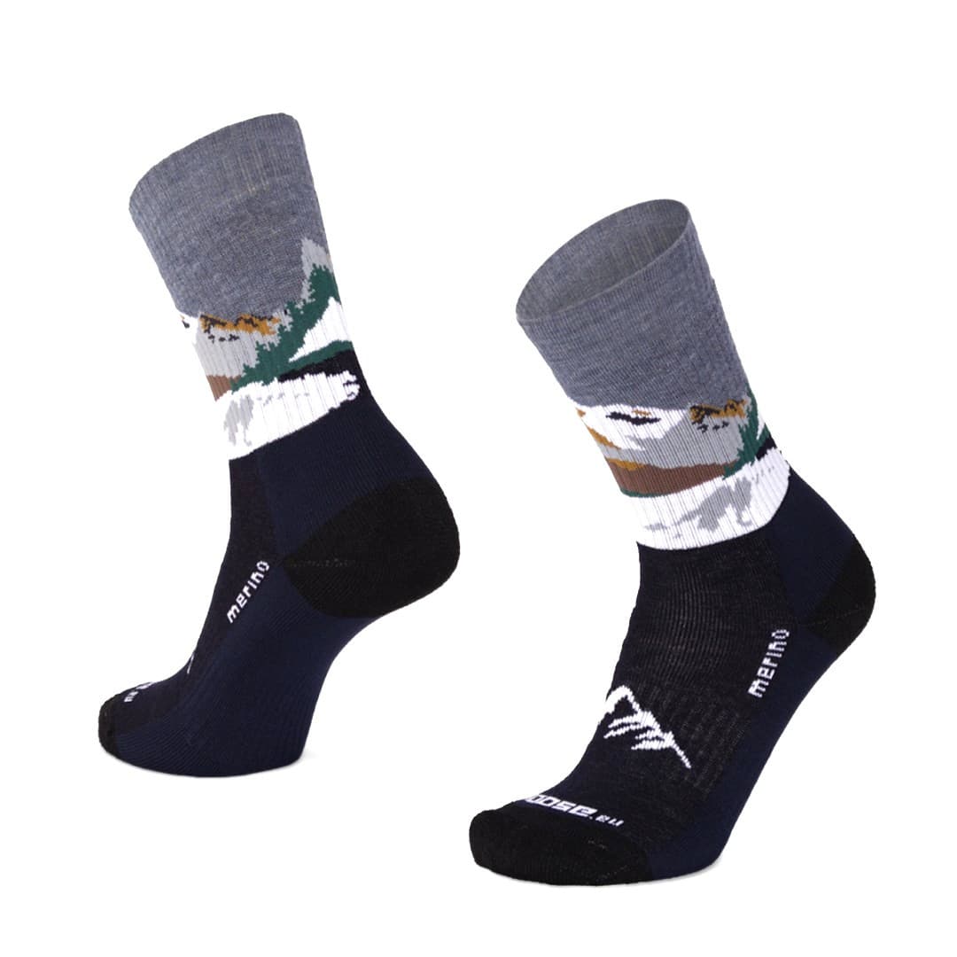 ALP BLANC veselé celofroté merino ponožky Moose modrá 3XL